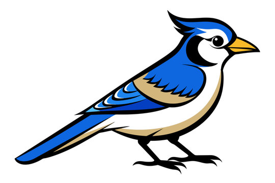 recommend clip art: Blue Jay different style vector illustration line art