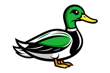 Mallard Duck different style vector illustration line art 