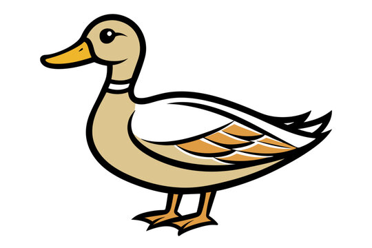 recommend clip art: Mallard Duck different style vector illustration line art 