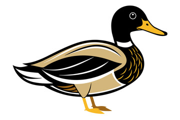Mallard Duck different style vector illustration line art 