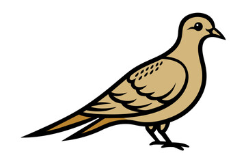 Mourning Dove different style vector illustration line art