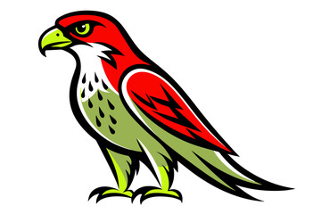 Fototapeta premium Red-tailed Hawk different style vector illustration line art