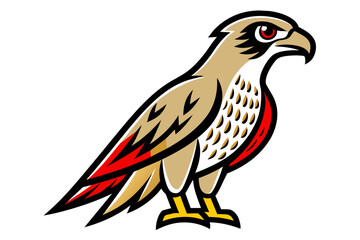 Red-tailed Hawk different style vector illustration line art