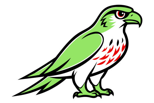 recommend clip art: Red-tailed Hawk different style vector illustration line art