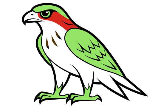 recommend clip art: Red-tailed Hawk different style vector illustration line art