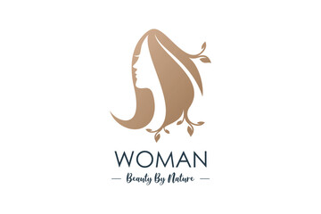 Beauty female logo design template unique style Premium Vector