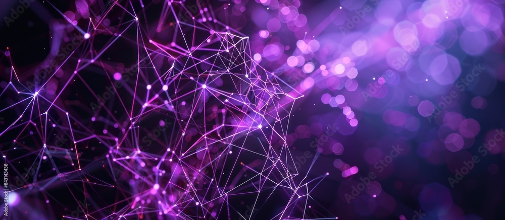 Poster purple digital network connection abstract technology background