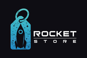 Rocket with space logo design Premium Vector