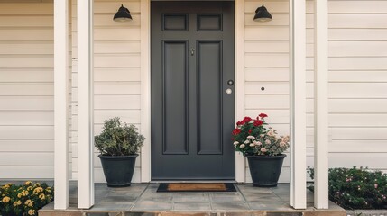 Modern villa entrance view