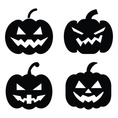set of Halloween pumpkin
