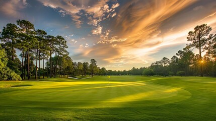 golf course with sun view