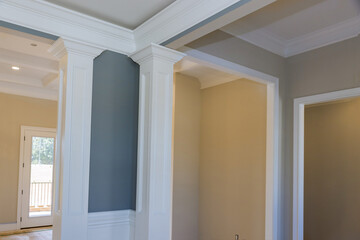 An interior view of modern living room after reconstruction of house