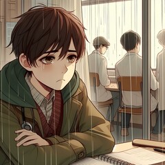 Sad mode, young man