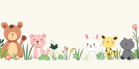 Obraz premium card for kids, cute animals