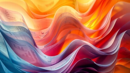 Abstract Wavy Paper Art