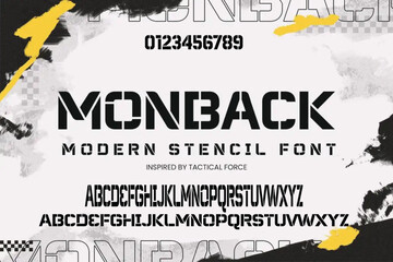 Vector stylish sans serif font, uppercase letter set, alphabet, typography.