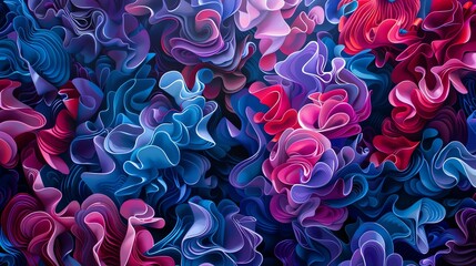3D rendering of a colorful abstract background with a wavy pattern.