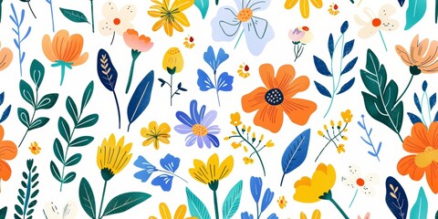 Bright and colorful flower illustration on white background