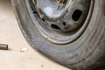 Roadside Trouble Punctured Tyre