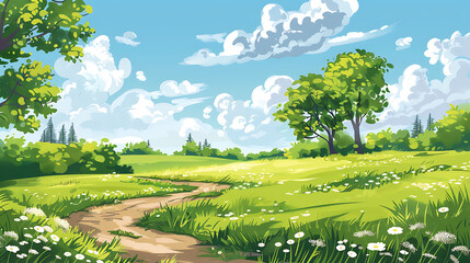 Fototapeta premium landscape illustration