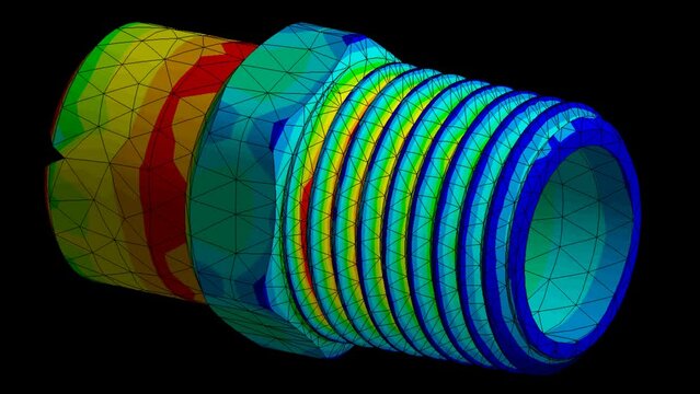Mechanic simulation engineering - Mechanical part Displacement and stress finite element analysis