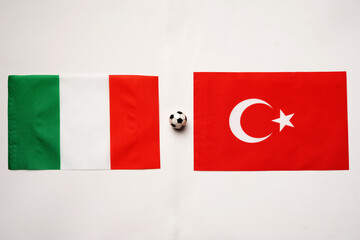 UEFA Euro 2024 Italy vs Turkiye, Football match with national flags