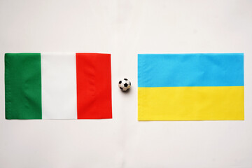 UEFA Euro 2024 Italy vs Ukraine, Football match with national flags