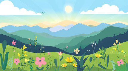 Fototapeta premium nature landscape illustration