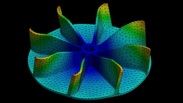 Mechanic simulation engineering - Fan blade Displacement and stress finite element analysis