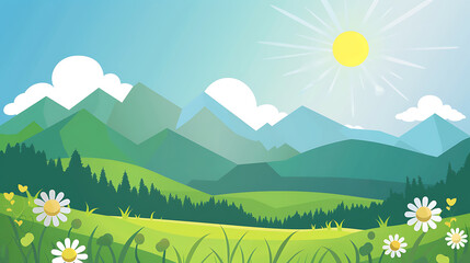 Fototapeta premium nature landscape illustration