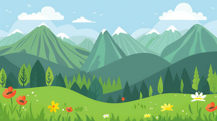 Obraz premium nature landscape illustration