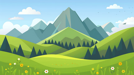 Obraz premium nature landscape illustration