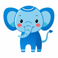 Blue Baby Elephant Comes to Life on Paper: An amazing vector illustration of a child's drawing that reflects purity and creativity.
