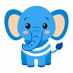 Baby Elephant in the World of Children's Imagination: A vibrant vector illustration of a baby blue elephant created with love and creativity

