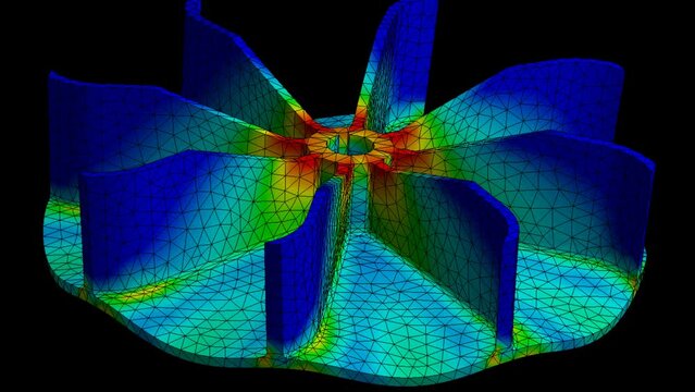 Mechanic simulation engineering - Fan blade Displacement and stress finite element analysis
