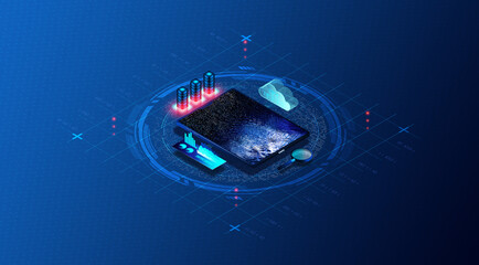 Data Lake Concept - Cloud Computing Apps - 3D Illustration © ArtemisDiana