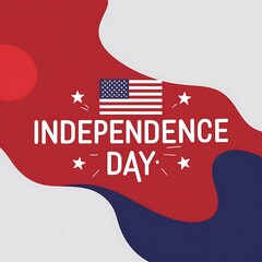 A minimalist design celebrating the 4th July Happy independence day