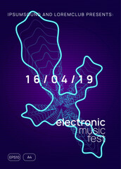 Sound Flyer. Discotheque Magazine. Concert Invite. Edm Electro Template. Blue Fest Design. Pink Dance Set. Psychedelic Radio Invitation. Violet Sound Flyer