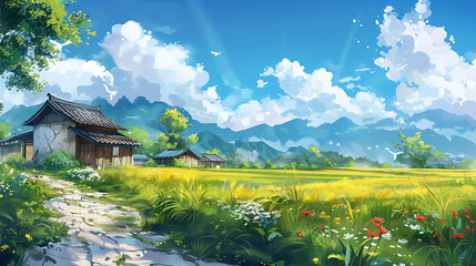 Fototapeta premium landscape illustration