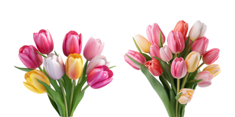 bouquet tulip flower for wedding, isolated on transparent background, cut out