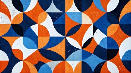The art of seeing the everyday in a new way: abstract illustration in dark orange tones with blue and white elements.

