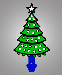 santa Christmas tree vector icons design