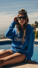 Fototapeta premium Woman in Hoodie with 