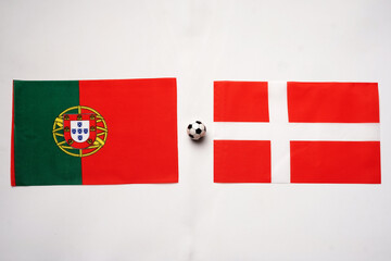 UEFA Euro 2024 Portugal vs Denmark, Football match with national flags