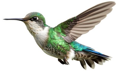 Fototapeta premium A detailed image showcasing the hummingbird's beak, a perfect representation of wildlife photography.