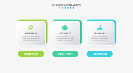 Horizontal progress bar featuring 3 arrow-shaped elements, symbolizing three six stages of business strategy and progression. Clean timeline infographic design template. Vector for presentation