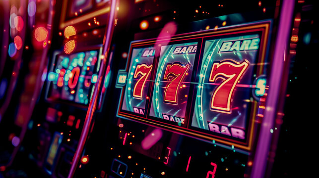 Online casino mobile app banner with 777 big win slot machine. Poster with online casino mobile app and 777 jackpot.