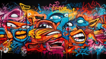 Urban graffiti wallpaper, street art motifs and bold colors