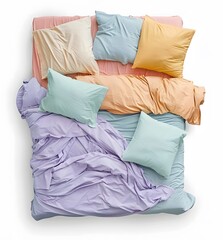 Soft Pink and Grey Bed: Luxurious Design with Silver Embroidery and Cozy Pillows