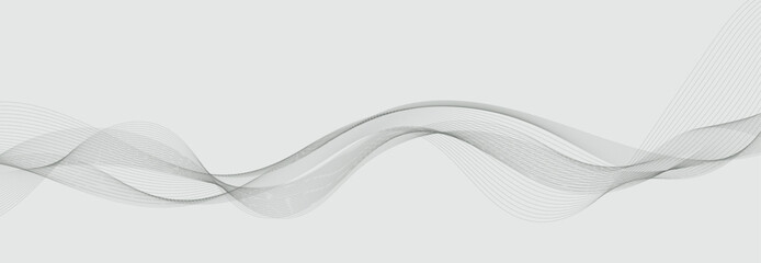 Abstract wave element for design. Digital frequency track equalizer. Stylized line art background. Vector illustration. Wave with lines created using blend tool. Curved wavy line, smooth stripe.
